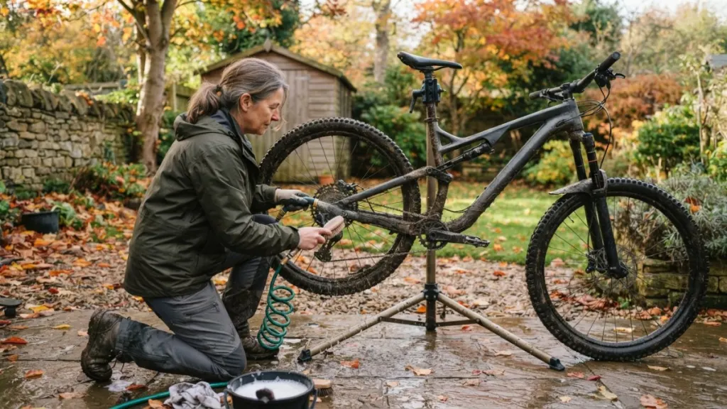 Barro fuera en 3 pasos: cómo limpiar la bici de montaña sin castigar los rodamientos